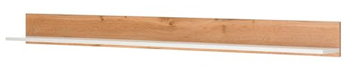 Furn.Design Wandregal in weiß und Eiche Wotan Dekor Büroregal für Homeoffice und Büro Wandboard Hängeregal Regalbrett zum Aufhängen 100 cm Center (Regal 4)