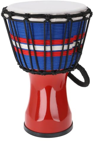 Farbige Djembe, Holztrommel, Percussion Instrument, 32 cm, rot 32 cm | Wetterfestes Fiberglas, knallige Farben, ideal für Drum Circles, mobil und leicht transportierbar.
