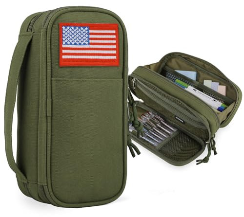 ATRIPACK Taktisches Federmäppchen für Jungen, großes Fassungsvermögen, Stifteetui, Stiftebox, Werkzeugtasche, Schreibtisch-Organizer für Schule, Uni, Büro, Organizer für Kinder, Männer, Frauen