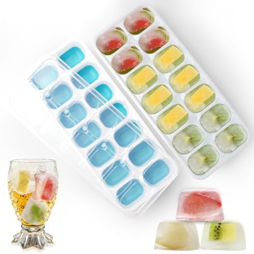 Round Ice Cube Trays for Freezer,1x33 PCS Round Ice Cube Mold,Small Circle Ice Cube Tray with Lid,Ice Ball Maker Mold Making Sphere Ice Cube Chilling Drinks,Coffee