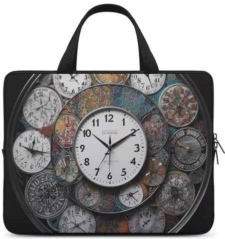 Clock Art Laptoptasche, Reise-Laptophülle, wasserdicht, Laptop-Tragetasche, Aktentasche für Damen und Herren, Weiss/opulenter Garten, 15inch
