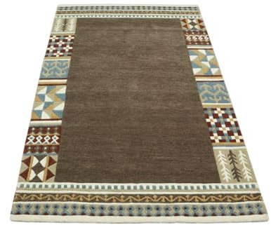 Braun Orient Teppich 100% Wolle 160X230 cm Kaffeefarbe Handgetuftet T914