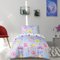 Sleepdown Graffiti Lilac Kids Duvet Set - Reversible Quilt Soft Comforter with Pillowcase - Smileys Rainbows Purple Single Bedding Set - 135cmx200cm