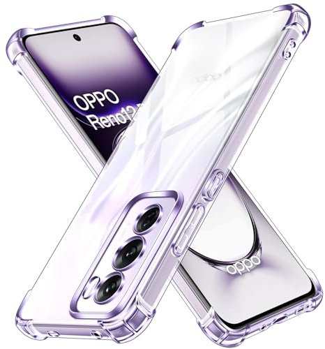 iVoler Cover per Oppo Reno12 PRO 5G / Oppo Reno 12 PRO 5G, Custodia Antiurto Trasparente per Assorbimento degli Urti con Paraurti in TPU Morbido, Sottile Morbida in Silicone TPU Protettiva Case