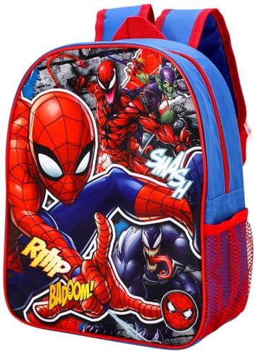 Quickdraw Spiderman Kinder-Rucksack, Jungen, Rucksack für Schule und Reiseabenteuer, rot, Einheitsgröße