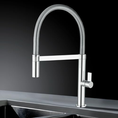 IMEX - Grifo de Cocina Extraible | Grifo Monomando Fregadero | Griferia de Cocina con Mangera Flexible 360º | Serie Laos | Color Cromado