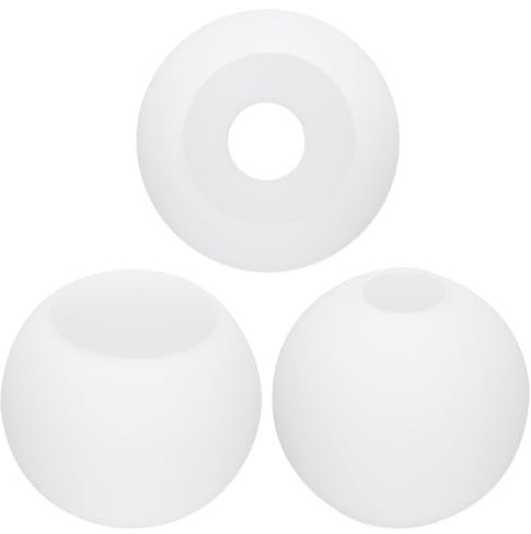 PATIKIL 6 Inch White Frosted Glass Globe Shades Replacement, 3pcs Handmade Glass Lamp Shade Lampshade Light Fixture with 1-5/8 Fitter for Chandelier Pendant Light Wall Sconces
