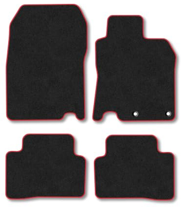 Nissan Qashqai (2014-2021) Carpet Car Mats | Red Edge Trim Tailored Fit Floor Mats Full Coverage Protection Accessories Easy Clean Anti Slip Made in the UK