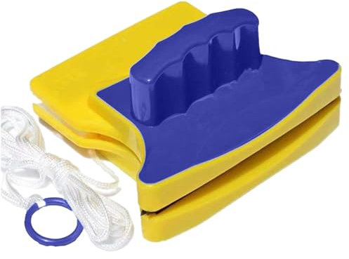 Magnetic Glass Cleaner - Double Sided Magnetic Glass Cleaner | External Window Cleaner, Magnetic Window Cleaner with 1.5m Rope for Window Cleaning Window Thickness 3-8mm