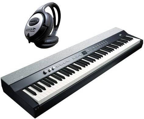 Kurzweil KAP1-LB Professionelles Stage Piano Keyboard Schwarz 88 Tasten mit keepdrum Kopfhörer