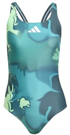 adidas Damen TIE DYE Graphic V Back Swimsuit, Aurora ivy/White, 40