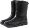 MIXSEN Stivali di Gomma Donna Pioggia Alti Impermeabile Wellington Boot Rain Boot Giardino Stivali(Medio Nero,36EU)