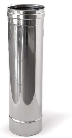 Tubo Canna Fumaria in Acciaio Inox AISI 304, Lunghezza 1 m, TUTTE LE MISURE (Diametro 200)