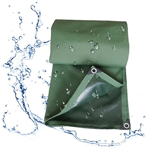 RLINZ Couverture Bâche for Camping en Plein air, résistante abri Bâche for Camion Bâche étanche for Bois Bateau Robuste Bâche épaisse, 650 g/m (3x5m/9.84x16.4ft)