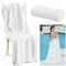 HunnmingRe 35 x 70 Inch Sauna Blanket Insert Towel for Inside Soft Reusable Infrared Sauna Towel Blanket Organic Cotton Absorbent Accessories(White)