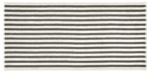 Blomus Handtuch -ARTO- aus 100% Bio-Baumwolle | Größe 70 x 140 cm | 600g/m2 Frottee | Farbe Moonbeam/Magnet | Gestreift