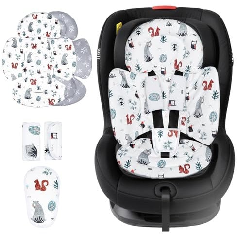 KAKIBLIN Infant Insert Compatible with 4moms Mamaroo Swing Graco Swing and Car Seat,Infant Car Seat Insert for Newborn Girls Boys,Breathable Reversible Design Baby Head and Body Support (Gray)