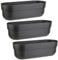 Engelland - 3 x Blumenkasten, Blumentopf, Farbe: Anthrazit, Pflanzkasten mit Wasserspeicher/Drainagesystem und Abstandshalter, 50 cm, PP-Kunststoff, Balkonkasten, länglich, formstabil