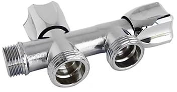 Válvula de compuerta de doble salida para alimentación de 2 lavadoras, entrada macho de 1/2 - Doble salida macho 3/4