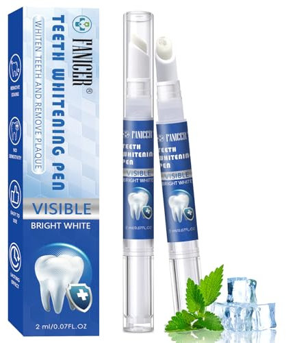2 Pezzi penna sbiancante denti, sbiancante denti, Gel per Sbiancamento Denti, Cura Sbiancamento de Denti efficace, Dentale Rimozione Macchie Dentali