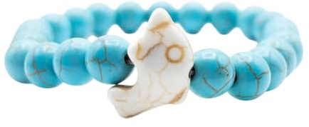 aninu Delfin-Armband mit Tracking-App – Delfin-Patenschaft als Geschenk, Naturstein-Perlenarmband Freundschaftsarmband Partnerarmband Damen Herren Kinder, personalisiert, 5 Farben