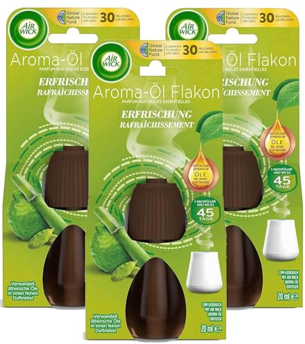 Air Wick Aroma-Öl Flakon – Duftöl Nachfüller für den Air Wick Diffuser – Duft: Erfrischung – 3 x 20 ml ätherisches Öl