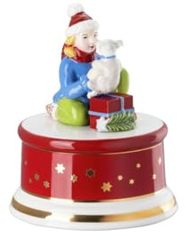 Hutschenreuther Weihnachten Sammelserie Weihnachtslieder 2025 Alle Jahre Wieder Spieluhr klein; Höhe 14 cm/Ø 9 cm