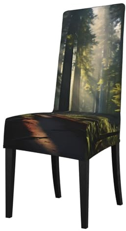 YYHWHJDE Protection cover for dining chair California redwood forest Pattern - Soft, Comfortable, Needed Stretchable for Most Armless Chair