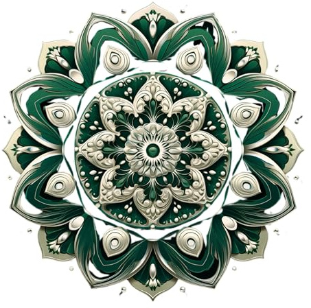 Green Mandala Vinyl Decals, Zen Meditation Stickers for Phone, Wall and Cup | Cover Marks, Opaque Finish, No White Edges, Weatherproof, UK Manufactured, 20cm, 7cm, Use on Laptops, iPad and Bins