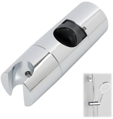 Handbrause Halterung, Duschbrause Halterung, Duschkopfhalterung verstellbar für Gleitstange, Duschhalterung ohne Bohren, 360° drehbarer Brausehalter Edelstahloptik, Ersatz Duschbrause Halter