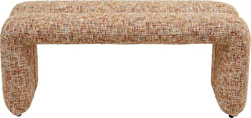 Kare Design Bank Lilja Soft, Orange, Sitzhöhe 42 cm, schmal, Sitzbank, 1-2 Personen, Polsterbank, Sitzgelegenheit, Hockerbank