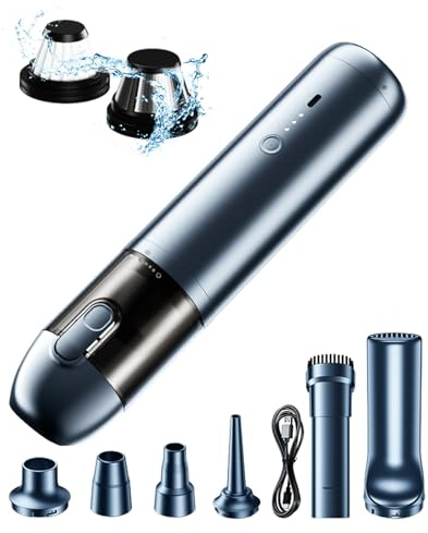 ZDETGU Aspirateur sans Fil avec Puissance de 16 KPa – Moteur sans Balais Portable pour Maison et Voiture – Aspirateur à Main Rechargeable avec Fonction de Soufflage – Outil Multi-Surfaces pour Sols