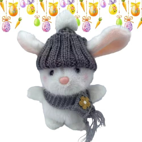 Osterhasen-Plüsch – Osterhasen-Plüschtier, Osterhasen-Stofftier, süßes Plüschtier mit inspirierender Karte, Kaninchen-Stofftier, kleine Osterdekorationen, handgefertigt, emotionale Unterstützung