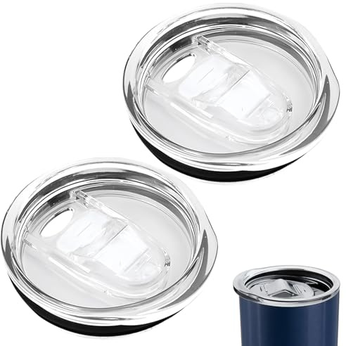20oz Skinny Tumbler Lids, Replacement Lids for Stainless Steel Tumbler Travel Cups, Suitable for Cup Openings of 7.3 cm, Spill Proof Durable Covers, for Tumbler Cooler Cup Reusable