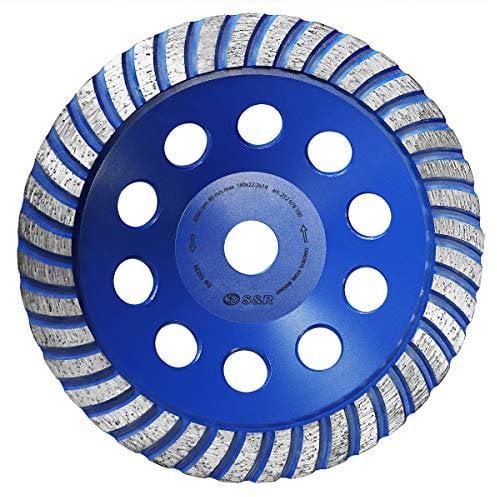 S&R Mola a Tazza Smerigliatrice Disco Diamante 180 x 22,23 per Cemento Marmo Granito Calcestruzzo Mattoni Gres Gesso Pietra pomice. Qualità Professionale
