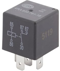 HELLA 4RA 933 791-161 Relay, main current - 12V - 5-pin connector | Normally Open Contact - Quantity: 1