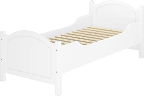 Erst-Holz® Massivholzbett extra hoch Rollrost 90x200 Senioren-Holzbett Einzelbett Gästebett 60.40-09 W