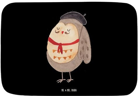 Mr. & Mrs. Panda Badvorleger Eule Frankreich - Geschenk, Badematten, Badematte, Eulen, Badezimmermatten, Spruch schön, Duschvorleger,