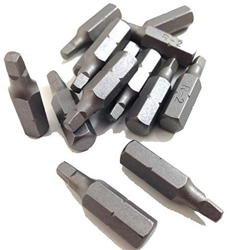 6 Pack, TIMco Robertson Square Drive Insert Screwdriver Bits, 25mm Size No 2