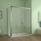 Cabine de douche 160x100x190cm porte de douche à l'accès au centre + paroi latérale