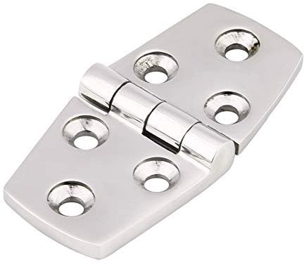 Keenso Marine Boat Door Hinge, Marine Grade Stainless Steel Door Hinge Mirror Polished Flush Door Hinge Stamp Strap Hinge Replacement for Lids Hatches Compartments Door(76 * 38)