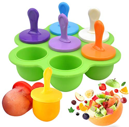 NATUCE Silicone Ice Pop Molds, Colorful Popsicle Molds with Plastic Sticks, Reusable Ice Lolly Makers, Popsicle Moulds for Kids - Food Grade, BPA Free, Dishwasher Safe