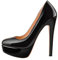 Only maker Plateau Pumps Damen Moderne High Heels Runde Zehen Stiletto Schwarz 42 EU