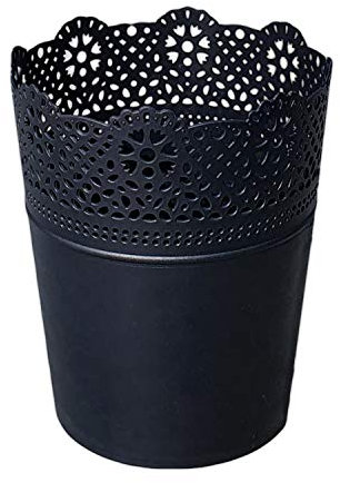 Erhard-Trading Blumentopf LUZIA Schwarz 13 cm Pflanztopf Übertopf Kunststoff rund bunt