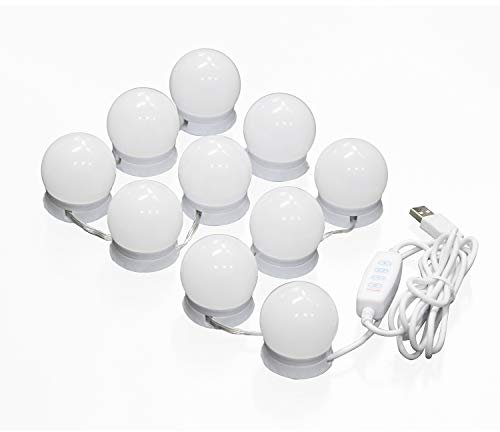 SONNI Schminklicht Led Spiegelleuchte Dimmbar Beleuchtung Hollywood Style Spiegellampen Led Licht mit 3 Farbmodi und 10 Helligkeiten Schminklicht für Spiegel