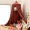 Koomuao Baby Baldachin Betthimmel, Babybett Bettvorhang Hängende Rund Princess Insektennetz Moskitonetz für Kinderzimmer und Spielzimmer Dekoration, Höhe 250cm (Dunkelpink)