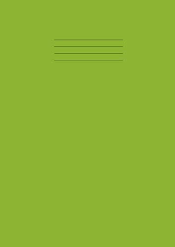 A4 Exercise Book Lined 6mm: Ruled And Margin Notebook For School, 100 Pages, 90GSM paper - Green Cover