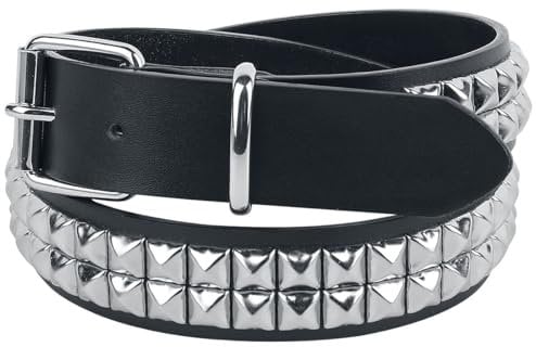 Black Premium by EMP Unisex Schwarzer zweireihiger Nietengürtel 115 cm