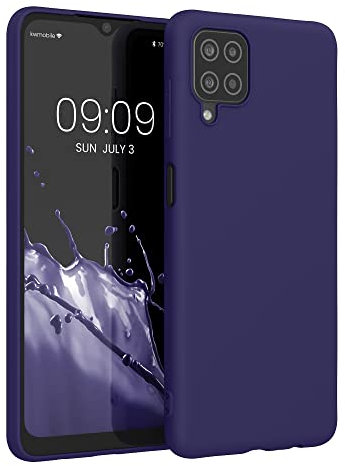 kwmobile Case Compatible with Samsung Galaxy A12 Case - Soft Slim Protective TPU Silicone Cover - Deep Ocean