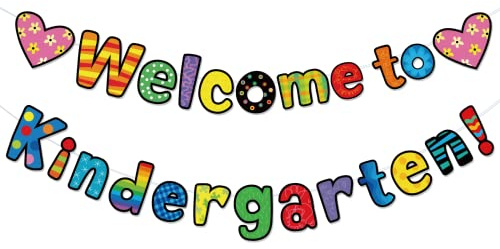 Grehge Back Banner Decorations Classroom Decoration Welcome Bulletin Board Banner Welcome to Kindergarten Banner for Classroom Back to School Teacher Supply